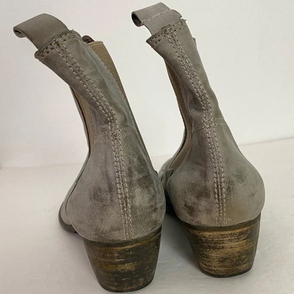 Liebeskind Berlin Leather Boots Size 7.5 Distressed Gray Womens Shoes Booties - Picture 6 of 12